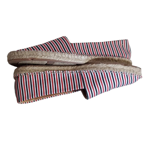 J. Crew Red White Blue Striped Canvas Jute‎ Rope Espadrilles Flats Patriotic - Picture 14 of 16